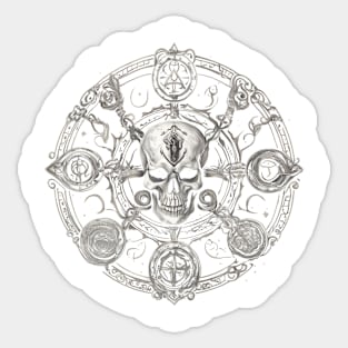 Arcane Occult Symbols on Deathly Die Sticker